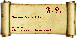 Nemes Vitolda névjegykártya